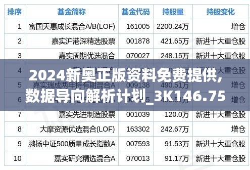 2024新奥正版资料免费提供,数据导向解析计划_3K146.750-8