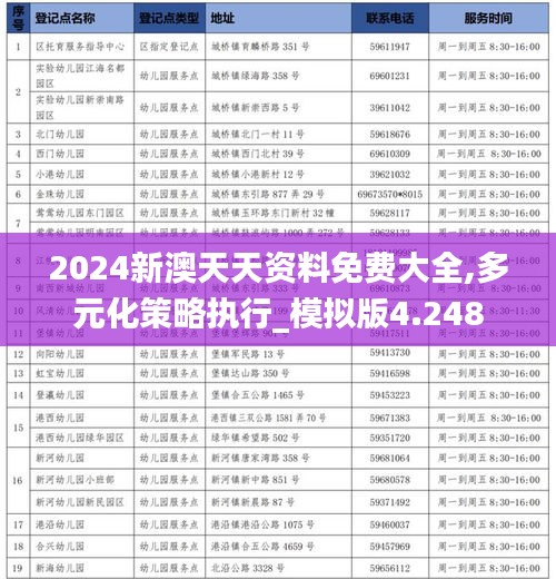 2024新澳天天资料免费大全,多元化策略执行_模拟版4.248