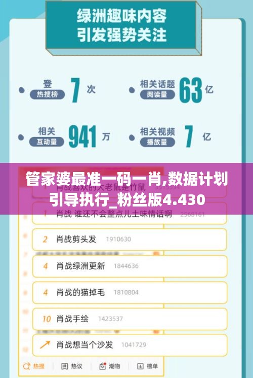 管家婆最准一码一肖,数据计划引导执行_粉丝版4.430