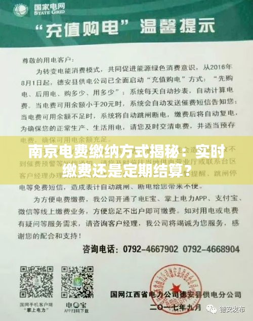 南京电费缴纳方式揭秘：实时缴费还是定期结算？