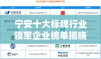 宁安十大标牌行业领军企业榜单揭晓！